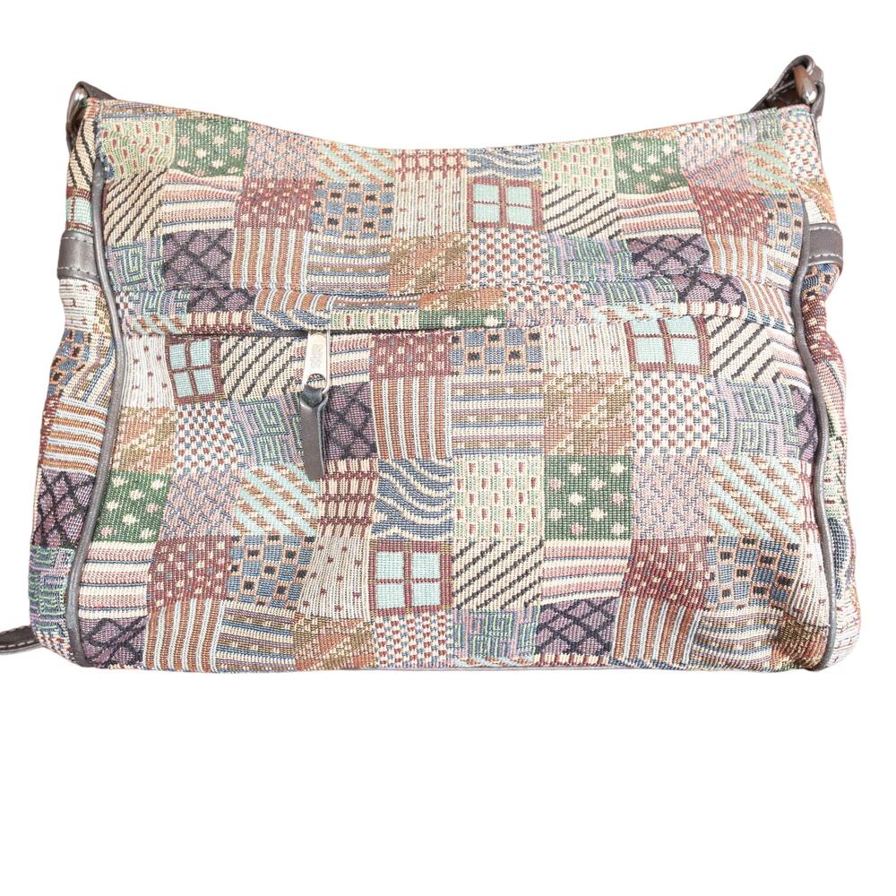 SAS Vintage Patchwork Canvas Shoulder Bag Medium